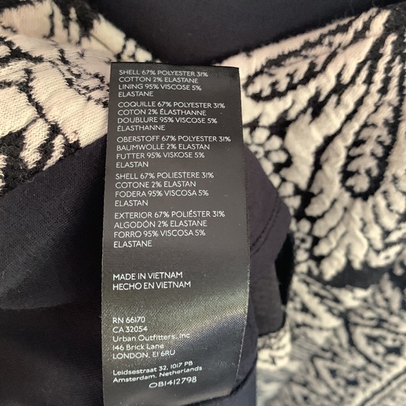 Anthropologie Black & White Jacquard Cut-Out Midi Dress Keyhole Fitted M cute - Picture 14 of 14